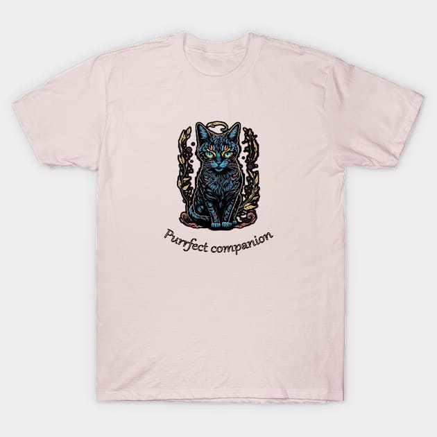 Purrfect companion, cat T-Shirt by ElArrogante